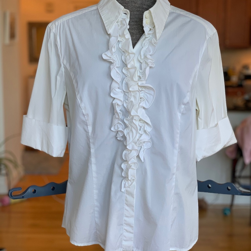 MaxMara Ruffle Button Down Blouse